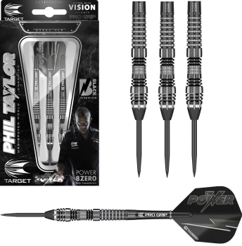 Phil Taylor 8zero Black Titanium Typ D - Steeldart Swiss Point 23gr.
