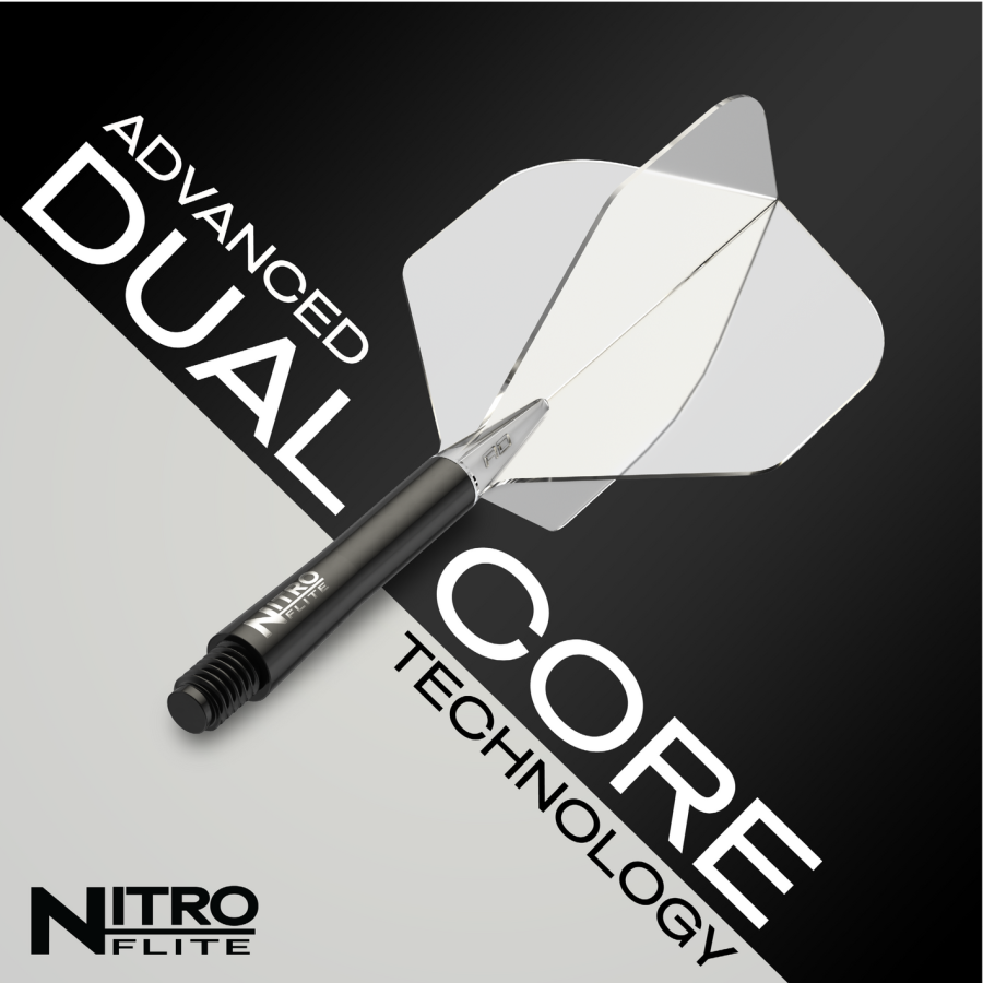 Nitro Flite - Black Shaft Clear Flights No2 short