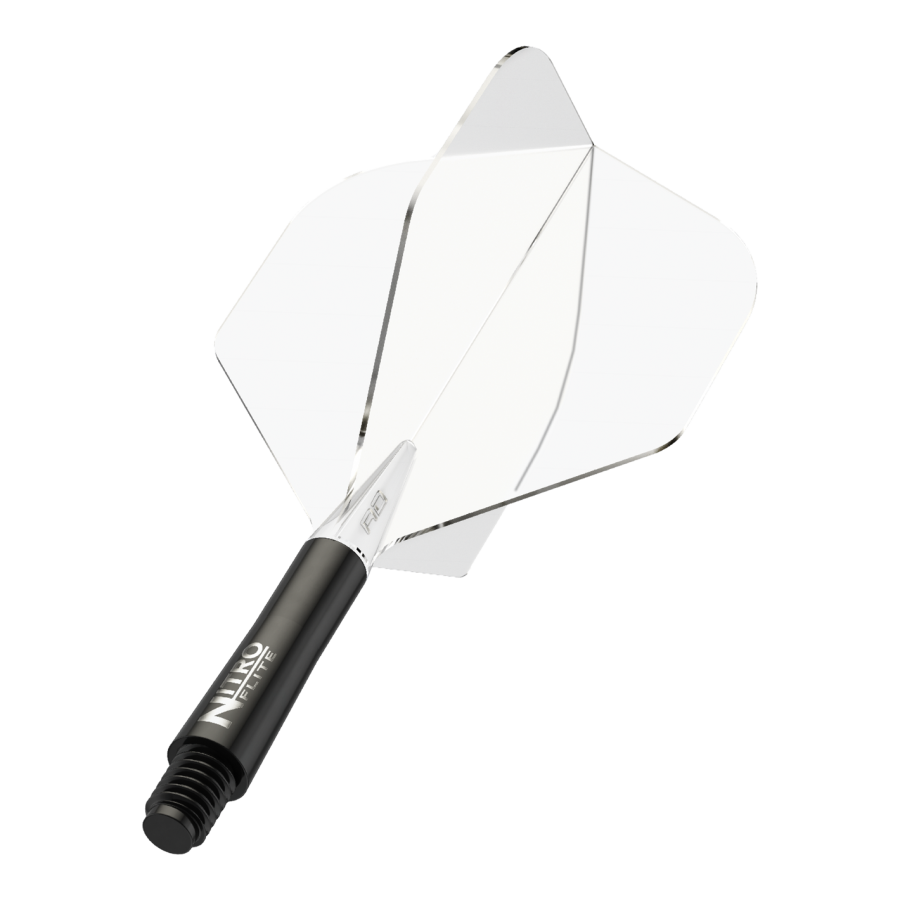 Nitro Flite - Black Shaft Clear Flights No2 short